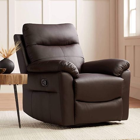 Brown Recliner, Spring Living Room, Manual Recliner Chair, Upholstered Bedroom, Chair Pictures, Leather Recliner Chair, Modern Armchair, Leather Recliner, Chair Style