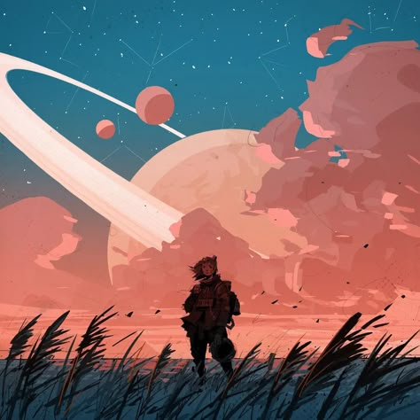 ALEX VEDE on Instagram: “Astronaut If you want to support my work you can check my comic, artbooks and prints available in my shop! (Link in my bio) . . . . . .…” Space Comic Art, Sci Fi Drawing, Scifi Concept Art, Scifi Landscape, Planet Illustration, Scifi Character, Scifi Illustration, Horizon Art, Sci Fi Background