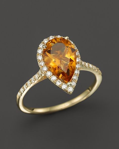 Topaz Engagement Rings, Jewelry Rings Unique, Citrine Ring Engagement, Citrine Jewelry, Fancy Diamonds, Citrine Ring, Pretty Rings, Sapphire Jewelry, Pear Cut