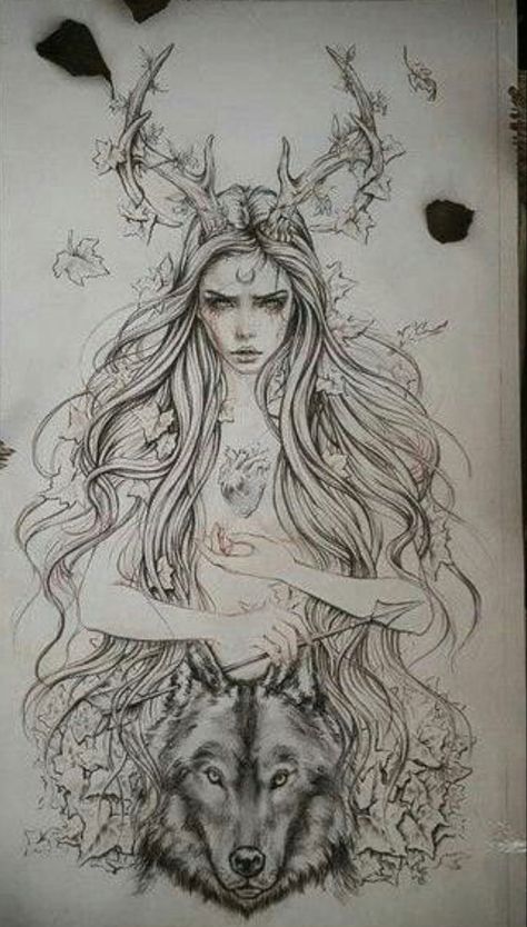 Artemis Tattoo, Personaje Fantasy, Kunst Tattoos, Tato Lengan, Goddess Tattoo, Mythology Tattoos, Badass Tattoos, Nature Tattoos, Tattoo Design Drawings