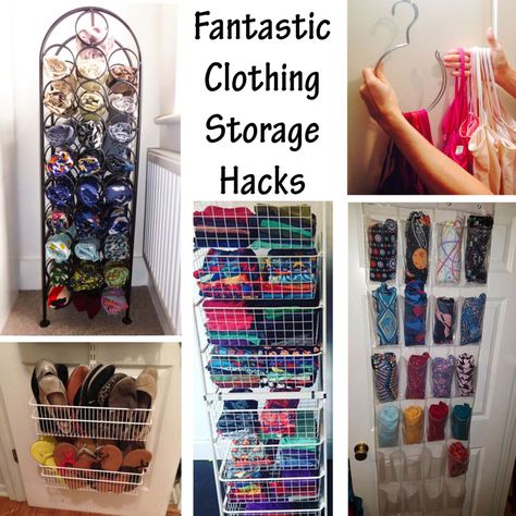 FANTASTIC CLOTHING STORAGE HACKS - The Keeper of the Cheerios Clothing Storage Hacks, Diy Clothes Organiser, Clothes Organization Small Space, Storage Hacks Bedroom, Diy Clothes Storage, Organizar Closet, Closet Diy, Closet Hacks, Clothes Closet Organization