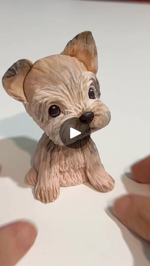 Fondant Puppy Tutorial, Fondant Dog Tutorial, Yorkie Cake, Fondant Puppy, Miniature Yorkie, Fondant Animals Tutorial, Fondant Dog, Miniature Puppies, Dog Cake Topper