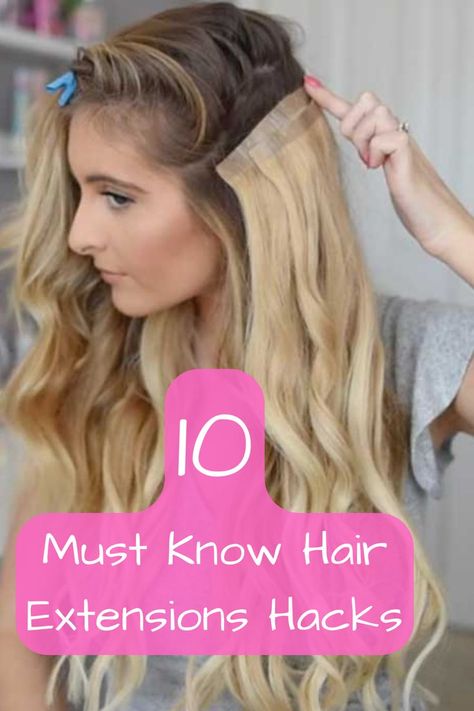 Hair Extensions How To, Curling Hair Extensions Clip In, Braids With Tape In Extensions, Long Hair Extensions Hairstyles, Diy Hair Extensions From Wig, Clip In Hair Extensions Hacks, Style Hair Extensions Long Hairstyles, Long Hair With Extensions Style, Hairdo With Extensions