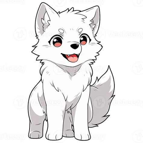 Cute Chibi Wolf Clipart AI Generative Chibi Wolf Drawing, Wolf Cute Drawing, Wolf Anime Art, Baby Wolf Drawing, Cute Wolf Art, Wolf Illustration Art, Drawing A Wolf, Chibi Template, Manga Wolf