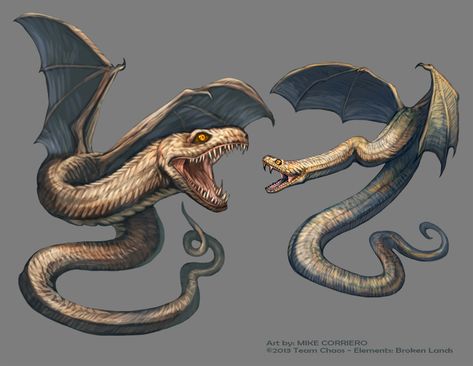 Flying Snake, Snake Monster, Sea Monster Art, Yamata No Orochi, Hawaii Wall Art, Dragon's Lair, Cool Dragons, Fantasy Beasts, Alien Concept Art