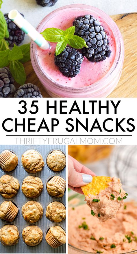 This list of cheap, healthy snack ideas is perfect for families on a budget! You'll find lots of delicious, fun options that are easy and made with simple ingredients. Great for after school, bedtime, or just because the munchies hit. Check it out! #thriftyfrugalmom #snackideas #healthysnacks #cheapsnacks #snacksforkids Healthy Cheap Snacks, Snacks To Sell, Cheap Snacks, Budget Snacks, Cheap Healthy Snacks, Healthy Party Snacks, Cheap Snack, Healthy Summer Snacks, Healthy Homemade Snacks