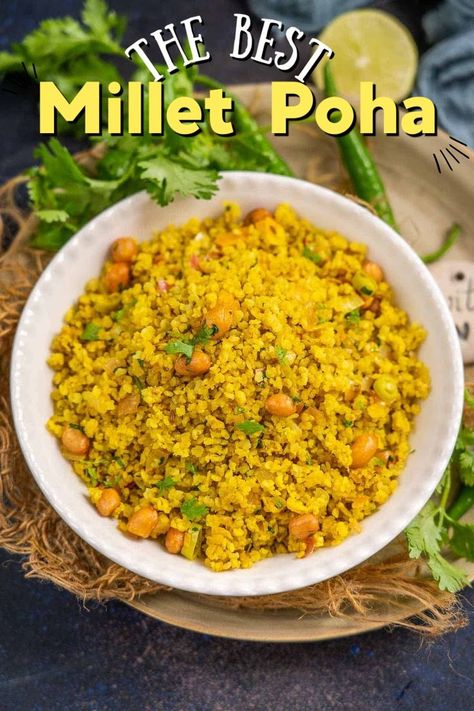 Poha Recipe Video, Millet Recipes Breakfast, Rice Breakfast Recipes, Protein Dinner Recipes, Snacks Vegan, Poha Recipe, Millet Recipes, Vegetarian Breakfast Recipes, Vegetarian Snacks Recipes