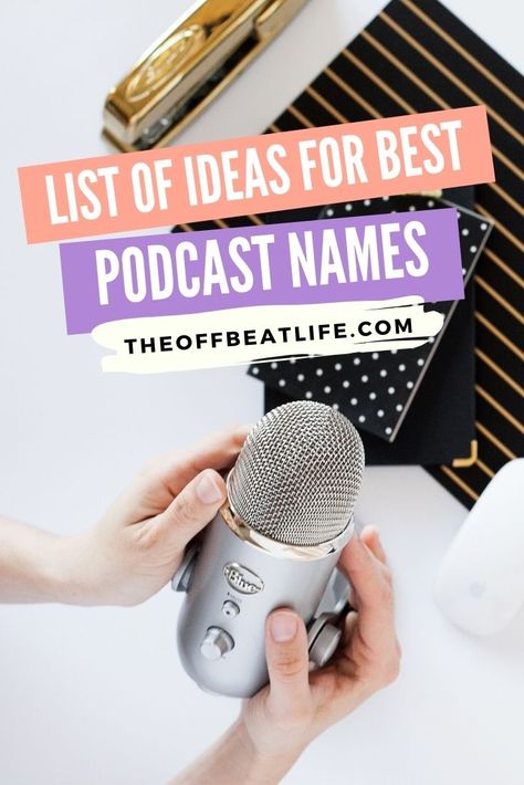 Looking to start your own podcast? Finding the perfect name can be one of the toughest decisions you will make. Here are 5 tips to finding the best podcast names that would be perfect for your show. #podcasting #podcastingtips #podcasts #podcastshow #howtostartapodcast #howtocreateapodcast #podcast Podcast Name Ideas List, Podcast Names For Best Friends, Podcast Must Haves, Podcast Names Generator, Christian Podcast Name Ideas, Podcast Name Ideas For Women, Podcast Name Ideas For Best Friends, Podcast Topics Ideas, Podcast Name Ideas