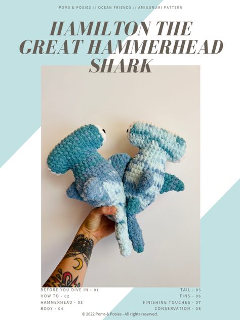 Tiburon hammerhead a crochet Plush Shark Crochet Pattern Free, Hammerhead Shark Amigurumi Free Pattern, How To Crochet A Shark, Crochet Hammerhead Shark Pattern Free, Hammerhead Shark Crochet Pattern Free, Crochet Ferret Pattern Free, Free Crochet Shark Pattern, Free Shark Crochet Pattern, Crochet Shark Pattern Free Amigurumi