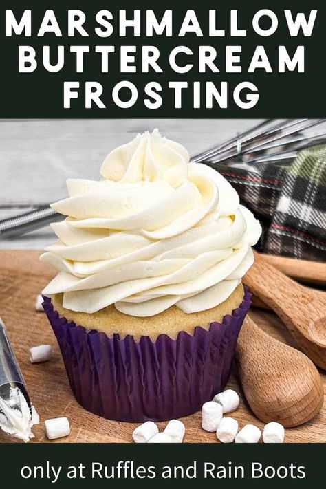 This easy marshmallow buttercream frosting is what gastronomical dreams are made of. This quick frosting recipe goes great with any flavor cupcakes or cake you bake. Have you ever had a frosting board? This would go so well with a S’mores theme with graham crackers, chocolate, and other yummy additions. We made this marshmallow frosting in less than ten minutes and with four ingredients. It is so easy the older kids can make it on their own. Follow Sarah at Ruffles and Rain Boots for the ... Quick Frosting Recipe, Frosting Board, Marshmallow Buttercream Frosting Recipe, Homemade Cake Frosting, Flavor Cupcakes, Marshmallow Buttercream Frosting, Marshmallow Frosting Recipes, Marshmallow Icing, Homemade Cupcake Recipes