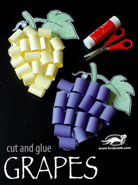 Grapes – cut and glue Fruit Crafts, Cut And Glue, Church Crafts, Autumn Crafts, Art N Craft, Sunday School Crafts, Bible Crafts, Food Crafts, Childrens Crafts