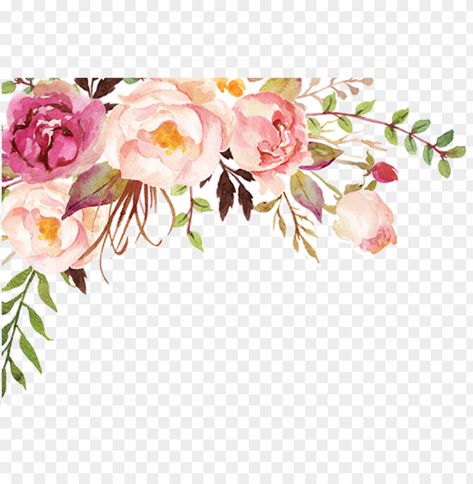 Flowers Png Hd, Pink Flower Png, Watercolor Flowers Png, Free Watercolor Flowers, Flower Png Images, Transparent Watercolor, Wedding Card Frames, Vintage Flowers Wallpaper, Easter Wallpaper