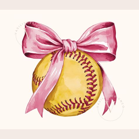 Preppy Softball Wallpaper, Softball Artwork, Softball Silhouette, Softball Wallpapers, Softball Art, Softball Bow, Softball Season, Softball Catcher, Soft Ball