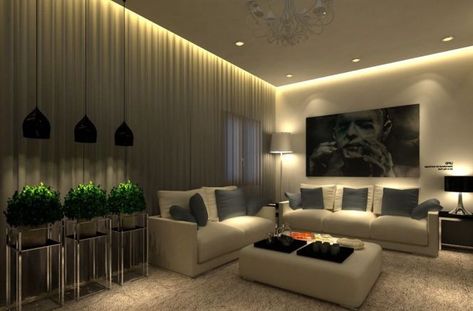 Male Living Space, Living Room Lighting Design, Fresh Living Room, Modern Living Room Lighting, Best Living Room Design, Modern Living Room Wall, Wall Lights Living Room, Ceiling Design Living Room, Plafond Design