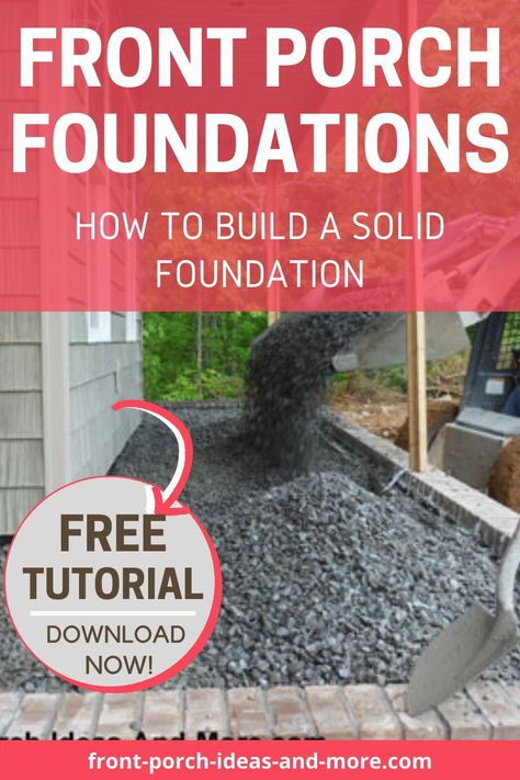 How To Build A Concrete Porch, How To Build A Front Porch On A Budget, Building A Front Porch On A Budget, Building A Front Porch, Porch Upgrades, Porch Projects, Build A Porch, How To Build A Porch, Foundation Tutorial