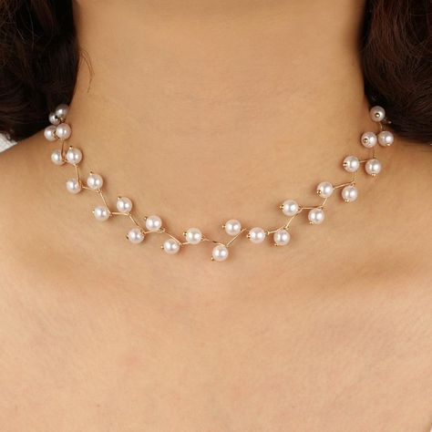 Choker Pearl Necklace, Girlfriend Necklace Gift, قلادات متدلية, Choker Pearl, Floating Diamond Necklace, Gelang Manik-manik, Pearl Necklace Designs, Gelang Manik, Choker Pendant