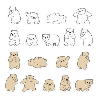 Cute Bear Cartoon Kawaii, Bears Cartoon Drawing, Little Bear Drawing, Cartoon Bear Tattoo, Simple Bear Drawing, Cartoon Bear Drawing, Cute Bear Doodle, Bear Cartoon Drawing, Bear Drawing Cute