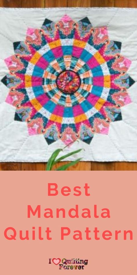 Mandala Quilt Pattern Free, Round Quilt Patterns, Mandala Quilt Pattern, Mandala Quilt, Mandela Patterns, Wall Quilt Patterns, Purple Quilts, Beginner Quilt Patterns, Dresden Plate