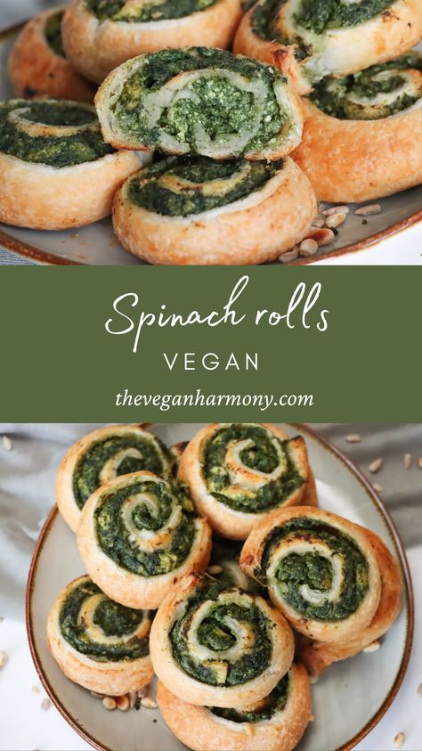 Vegan Spinach Puff Pastry, Tofu Puff Pastry, Vegetarian Food Ideas Easy, Vegan Spinach Puffs, Vegan Protein Dishes, Tofu Spinach Recipes, Christmas Food Vegetarian, Vegan Rolls Recipe, Vegan Puff Pastry Recipes Savory