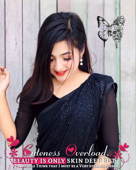 Saree Dp, Girls Black Dress, Stylish Dpz, Girl Crush Fashion, Girls Dp Stylish, Black Saree, Actors Images, Girls Dpz