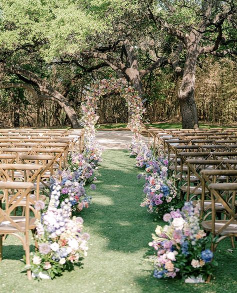 Garden Theme Wedding Ceremony, Elegant Pastel Wedding Decor, Wedding With A Lot Of Flowers, Pastel Wedding Ceremony Decor, Bridgerton Wedding Ceremony, Wedding Venues Floral, Wedding Flower Field, Flower Garden Wedding Ceremony, Wedding In A Field Of Flowers