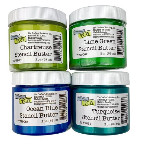 PRICES MAY VARY. The Crafters Workshop Stencil Butter set Caribbean Sea includes one 2-oz jar of each stencil butter color Chartreuse, Lime, Ocean Blue and Turquoise Easy to use stencil butter, has shimmer and shine and helps create and decorate greeting cards, signs, scrapbooks, journals, mixed-media, collages, paper arts, home décor, or any DIY craft or hobby project Stencil butters are deliciously spreadable with a palette knife, brush or fingers. Cleans easily with water immediately after us Stencil Butter, Colorful Texture, Modeling Paste, Shimmer Shine, Shimmer And Shine, Glitter Paint, Shimmer N Shine, Caribbean Sea, Palette Knife