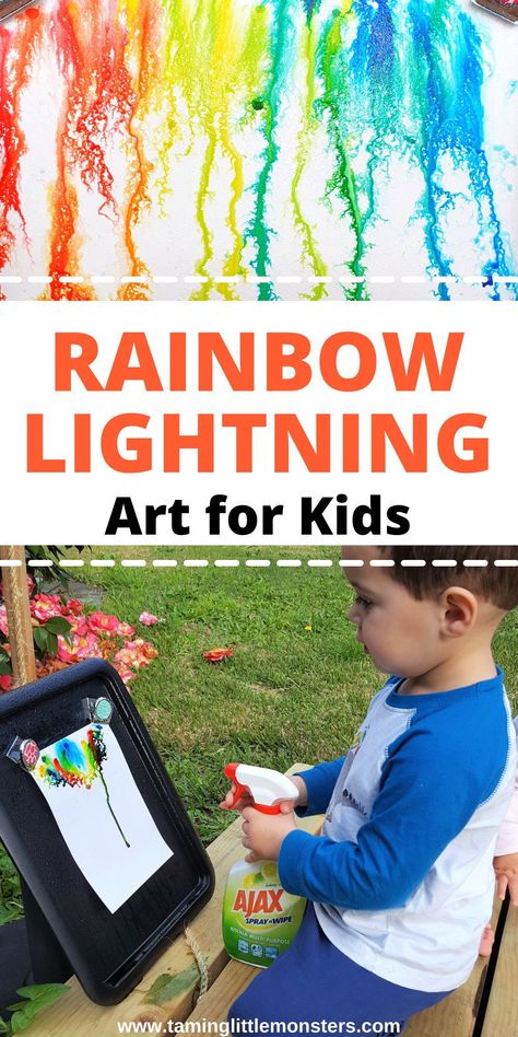 Weather Art Crafts Preschool, Spring Weather Theme Preschool, Colorful Crafts For Preschool, Storm Art Preschool, What’s The Weather Theme For Infants, Color Art Kindergarten, May Toddler Themes, Thunderstorm Craft Preschool, Sky Color Book Activities Preschool