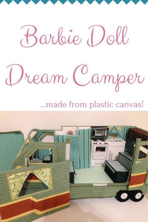 Plastic Canvas Doll, Plastic Canvas Barbie, Barbie Camper, Dream Camper, Doll Furniture Patterns, Barbie House Furniture, Diy Barbie Furniture, Doll Food, Fairy Friends