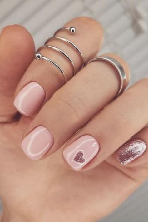 17 Fascinating Pink Gel Nails For Dreamy Ladies Gel Nails Neutral Colors Classy, Powder Dipped Nails Valentines Day, Cute Valentines Nails Short Square, Simple Manicure For Short Nails, February Nails 2024, Valentines Gel Nails Ideas, February Nails 2023, Short Work Nails, Feb Nails