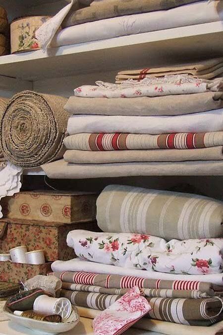 Beginner's Guide to French Country Patterns French Linens, French Fabrics, My French Country Home, Decoration Shabby, Cabinet Display, French General, Decor Shabby Chic, French Fabric, Linens And Lace