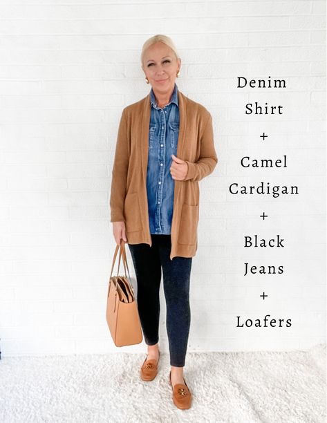 Denim Shirt Outfits, Fall Office Outfits, Fall Fashion 2023, Denim Shirt Outfit, Winter Outfits 2020, 60 Outfits, Fall And Winter Fashion, Outfits For Fall, Shirt Outfits