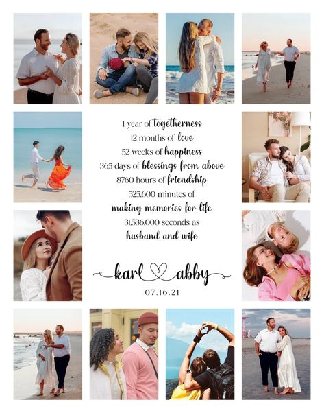 Custom Anniversary Gifts for Boyfriend A Photo Collage 1 - Etsy Gift For Boyfriend For 1 Year, Gift Ideas For 1st Anniversary, 1 Year Anniversary Gifts For Husband, Birthday Collage Ideas For Boyfriend, Happy Birthday Story Ideas For Boyfriend, Ideas For First Anniversary For Him, Collage For Boyfriend Birthday, 1 Year Anniversary Gift Ideas For Him Picture Frame, 1 St Anniversary Gift For Him