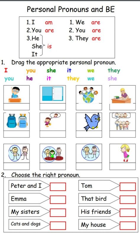 Ficha de Personal pronouns en pdf online Personal Pronouns Worksheet For Grade 1, Personal Pronouns Flashcards, Personal Pronouns Activities, Personal Pronoun, English Pronouns, Personal Pronouns Worksheets, Pronouns Worksheet, Pronoun Activities, Kindergarten Phonics Worksheets