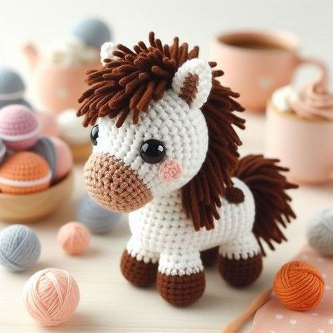 Crochet Pattern Horse Free, Free Cat Amigurumi Crochet Pattern, Small Horse Crochet Pattern Free, Easy Crochet Sheep Free Pattern, Crochet Floppy Animals Free Patterns, Mini Horse Crochet Pattern Free, Horse Crochet Pattern Free Amigurumi, Crochet Amigurumi Dolls, Amigurumi Farm Animals Free Pattern