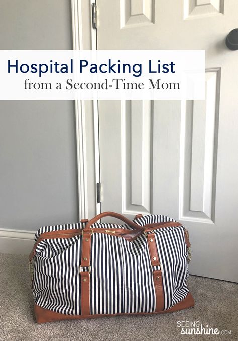 Hospital Packing List My Second Time Around - Seeing Sunshine Birth Hospital Bag, Hospital Packing List, Baby Hospital, Best Hospitals, Hospital Bag, Newborn Outfit, Second Baby, The Hospital