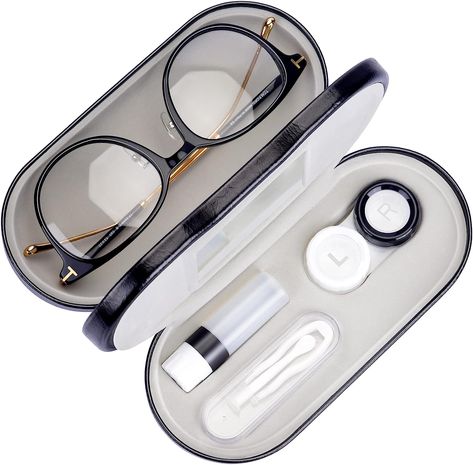 Great for travel. Dual use design. Built-in mirror. Includes tweezer and contact lens solution bottle. Perfect eye care travel kit. Contact Lens Cases, Mini First Aid Kit, Contact Lenses Case, Contact Case, Soft Contact Lenses, Contact Lens Solution, Contact Lens Case, Black And White Marble, Lens Case