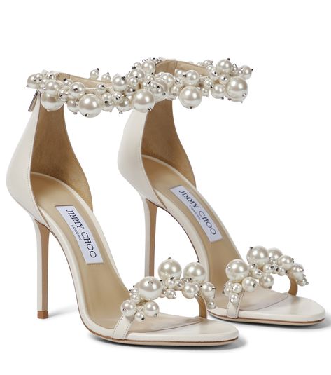 Jimmy Choo - Maisel 100 embellished leather sandals | Mytheresa Wedding Jimmy Choo Shoes, Wedding Heels Jimmy Choo, Bridal Shoes Jimmy Choo, Jimmy Choo Heels Wedding, Wedding Shoes Jimmy Choo, Wedding Dress Sandals, Jimmy Choo Wedding Shoes, Jimmy Choos, Summer High Heels