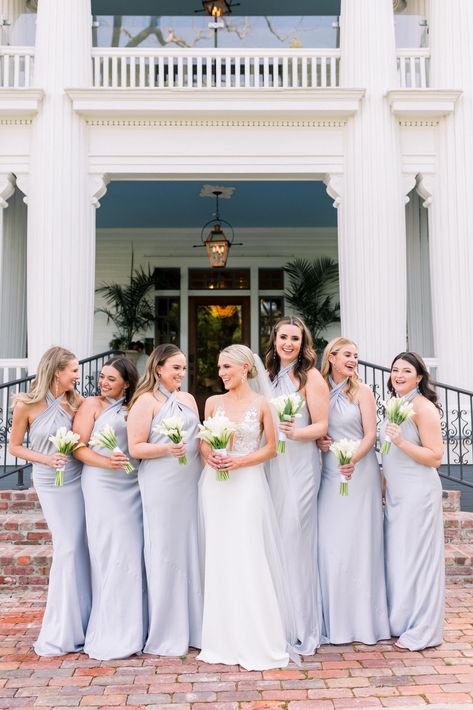 Periwinkle Bridesmaid, Periwinkle Bridesmaid Dresses, Metallic Bridesmaid Dresses, Spring Bridesmaid Dresses, Mumu Wedding, Silver Bridesmaid Dresses, Neutral Bridesmaid Dresses, Bridesmaid Satin, Maternity Bridesmaid Dresses