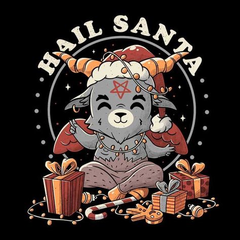 Hail Santa t-shirt Evil Christmas, Hail Santa, Cute Evil, Day Of The Shirt, Creepy Christmas, Dark Christmas, Witchy Wallpaper, Halloween Poster, Arte Obscura