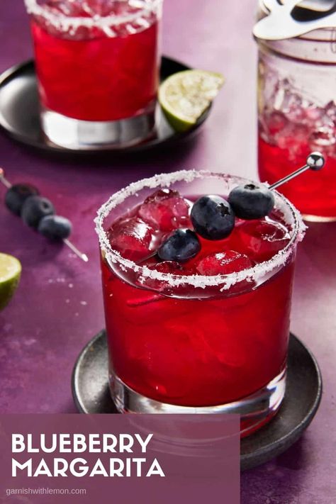 Calling all tequila lovers! You can never have too many fresh margarita recipes in your arsenal and this Blueberry Margarita is the perfect addition. Bright and filled with blueberry flavor, this Blueberry Marg will be your new summer go-to cocktail. Flavored Margarita Recipes, Grand Marnier Margarita, Fresh Margarita Recipe, Blueberry Margarita, Blueberry Simple Syrup, Fresh Margarita, Blueberry Cocktail, Blood Orange Margarita, Easy Margarita