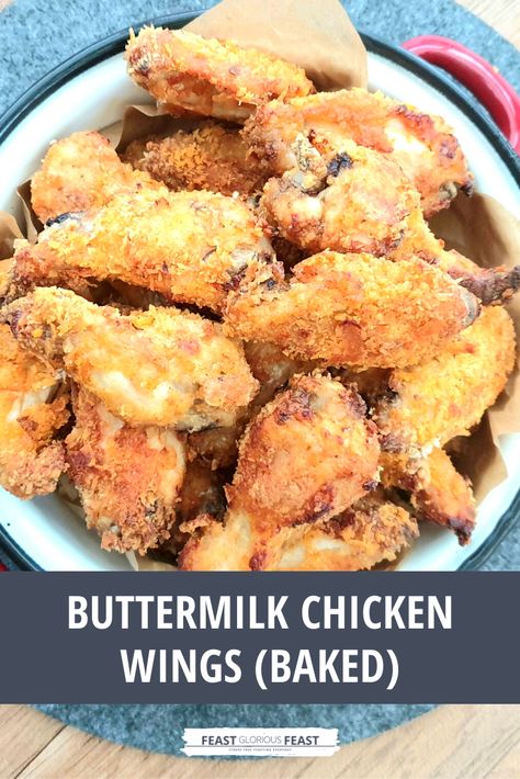 Buttermilk Wings Recipe, Buttermilk Chicken Wings Air Fryer, Chicken Wings Buttermilk Marinade, Breaded Wings Recipe Oven Baked, Buttermilk Marinade For Chicken Wings, Baked Breaded Chicken Wings, Breaded Chicken Wings In The Oven, Baked Fried Chicken Wings, Chicken Wings With Buttermilk