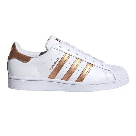 Adidas Women's Superstar White/Copper - 7728096 - Tip Top Shoes Adidas Superstar Gold, Glitzy Glam, Adidas Superstar Women, Superstar Shoes, Gold Adidas, Adidas Shoes Superstar, Superstars Shoes, Baskets Adidas, Adidas Originals Superstar