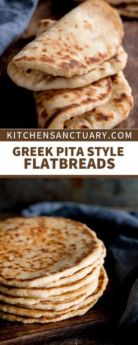 Sourdough Gyro Bread, How To Make Gyro Bread, Pita Bread Greek Yogurt, Pita Bread Recipe With Yogurt, Homemade Pita Pockets, Gyros Pita Recipe, Souvlaki Pita Recipe, Sourdough Greek Pita Bread, Best Pita Bread