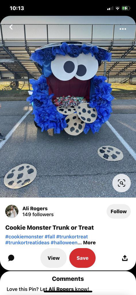 Oscar The Grouch Trunk Or Treat, Cookie Monster Trunk Or Treat, Pto Ideas, Oscar The Grouch, Treat Ideas, Trunk Or Treat, Monsters Inc, Cookie Monster, Couples Costumes