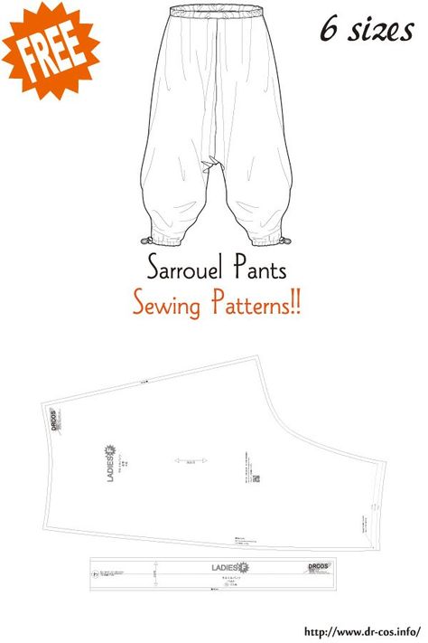 Genie Pants Pattern, Medieval Trousers Pattern, Zouave Pants Pattern, Mens Sewing Patterns Pants, Puffy Pants Pattern, Bjd Sewing Pattern, Medieval Pants Pattern, Parachute Pants Sewing Pattern, Pirate Pants Pattern