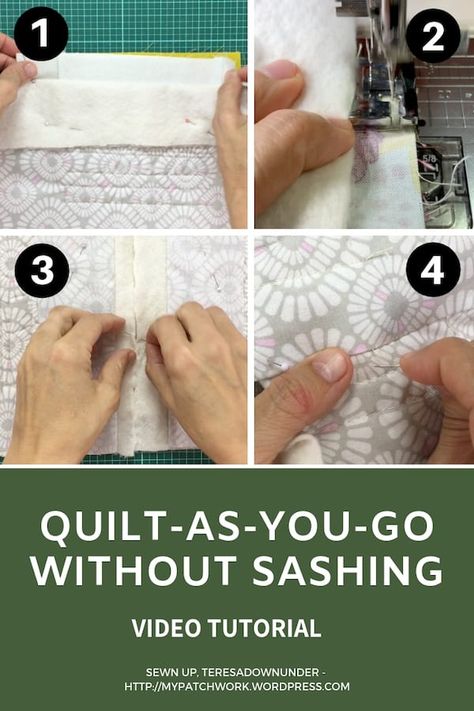 Joining Qayg Blocks Without Sashing, Hand Sewn Quilt Patterns, Qayg With Sashing, Quilt As You Go Tutorial Easy Videos, Qayg Without Sashing, Quilt As You Go Without Sashing, Quilt As You Go Patterns, Quilt As You Go Blocks, Quilt As You Go Tutorial Easy