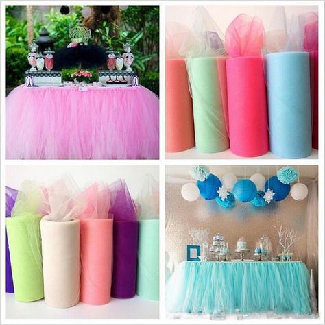 Tutu Table Skirt, Décoration Baby Shower, Tutu Table, Diy Tulle, Wedding Ambiance, Spool Crafts, Banquet Decorations, Skirt Tulle, Yard Wedding