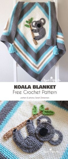 Koala Inspired Project Free Crochet Patterns | Your Crochet Koala Blanket, Crochet Koala, Repeat Crafter Me, Crocheted Items, Blanket Crochet Pattern, Afghan Patterns, Crochet Afghans, Moss Stitch, Afghan Pattern