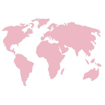 World Map Wall Decal, Map Wall Decal, Vinyl Home Decor, Carnation Pink, Office Guest Room, Room Decals, World Map Wall, Map Wall, Travel Poster