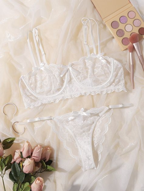 Lace Lingere, Bridal Lingerie Set, Wedding Bedroom, White Lace Lingerie, Romantic Lingerie, Romantic Wedding Ceremony, Dr Closet, Lacy Lingerie, Lingerie White